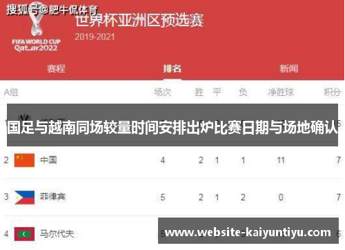 国足与越南同场较量时间安排出炉比赛日期与场地确认